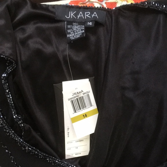SOLD 🔥J Kara Black Beaded Dress Size 14 - Picture 4 of 5